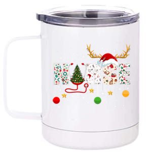 Nurse Rn Stethoscope Christmas Tree Ornats Decor Gift 12 oz Stainless Steel Tumbler Cup