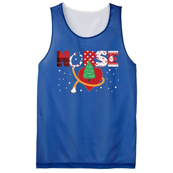 Nurse Rn Stethoscope Christmas Tree Ornats Nursing Doctor Gift Mesh Reversible Basketball Jersey Tank