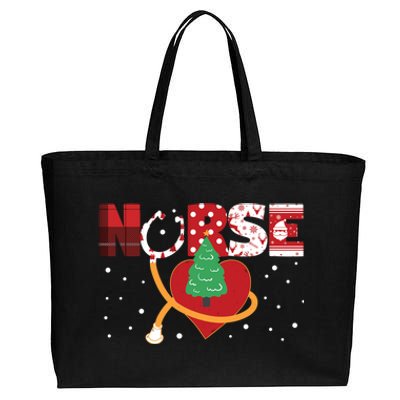 Nurse Rn Stethoscope Christmas Tree Ornats Nursing Doctor Gift Cotton Canvas Jumbo Tote