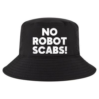 No Robot Scabs Anti AI Chatbots WGA On Strike Cool Comfort Performance Bucket Hat