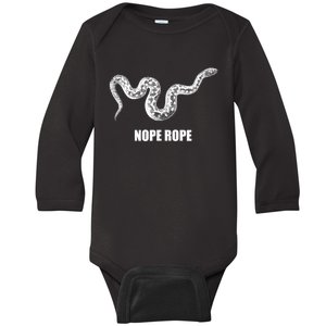 Nope Rope Snake Internet Meme Funny Animal Of The World Baby Long Sleeve Bodysuit