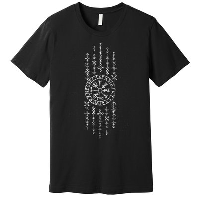 Norse Runes Symbols Celtic Viking Compass Vegvisir Premium T-Shirt