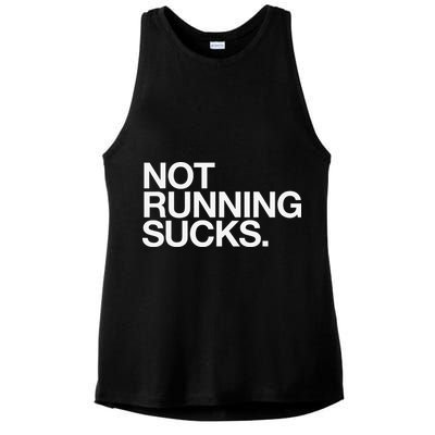 NOT RUNNING SUCKS Funny Runner Jogging Jogger Fitness Race Ladies PosiCharge Tri-Blend Wicking Tank