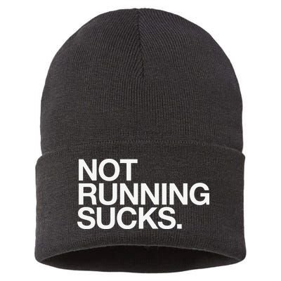 NOT RUNNING SUCKS Funny Runner Jogging Jogger Fitness Race Sustainable Knit Beanie