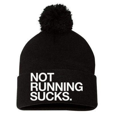 NOT RUNNING SUCKS Funny Runner Jogging Jogger Fitness Race Pom Pom 12in Knit Beanie