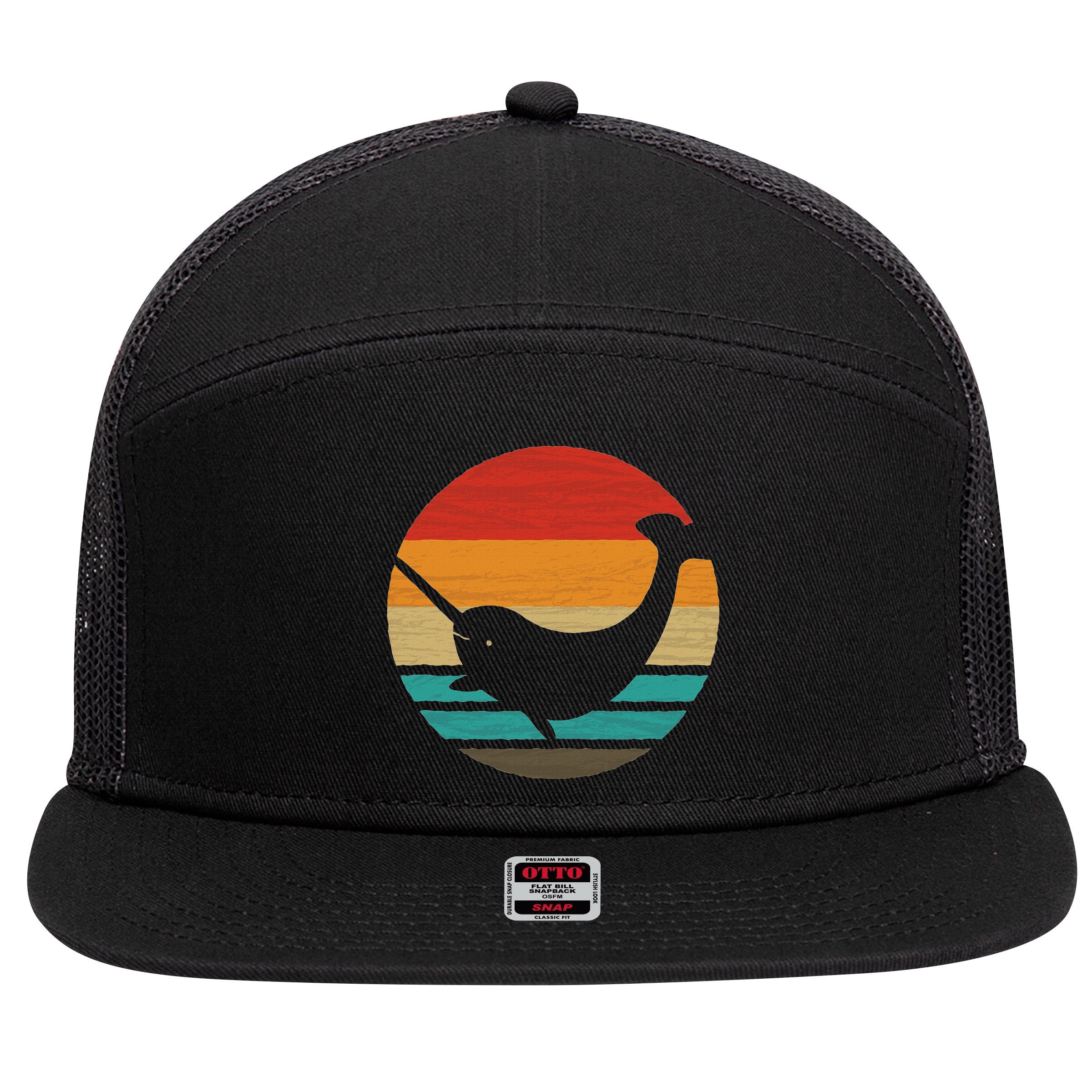 Narwhal Retro Style Vintage 7 Panel Mesh Trucker Snapback Hat