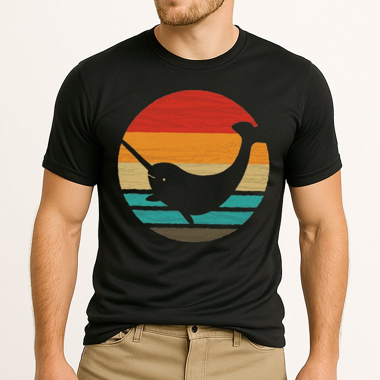 Narwhal Retro Style Vintage Performance Shirt