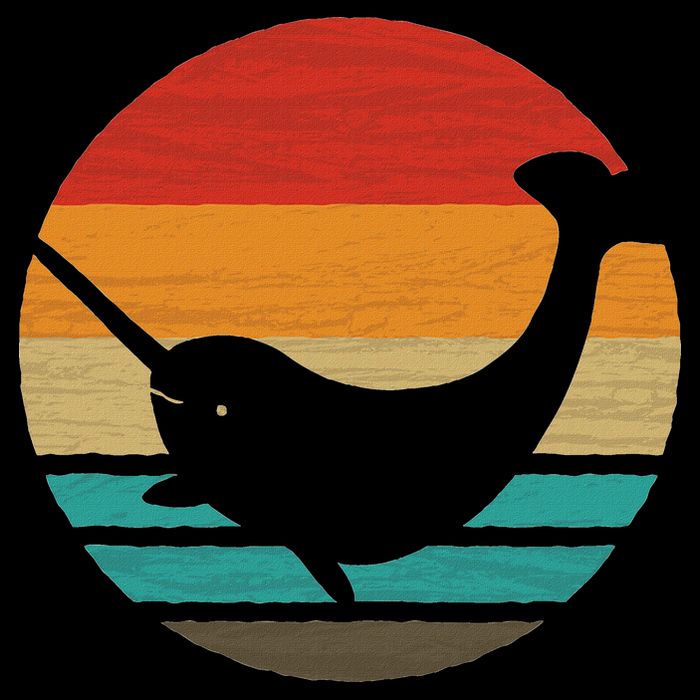 Narwhal Retro Style Vintage T-Shirt