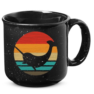 Narwhal Retro Style Vintage 15oz Campfire Ceramic Mug
