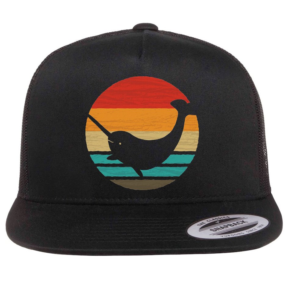 Narwhal Retro Style Vintage Flat Bill Trucker Hat