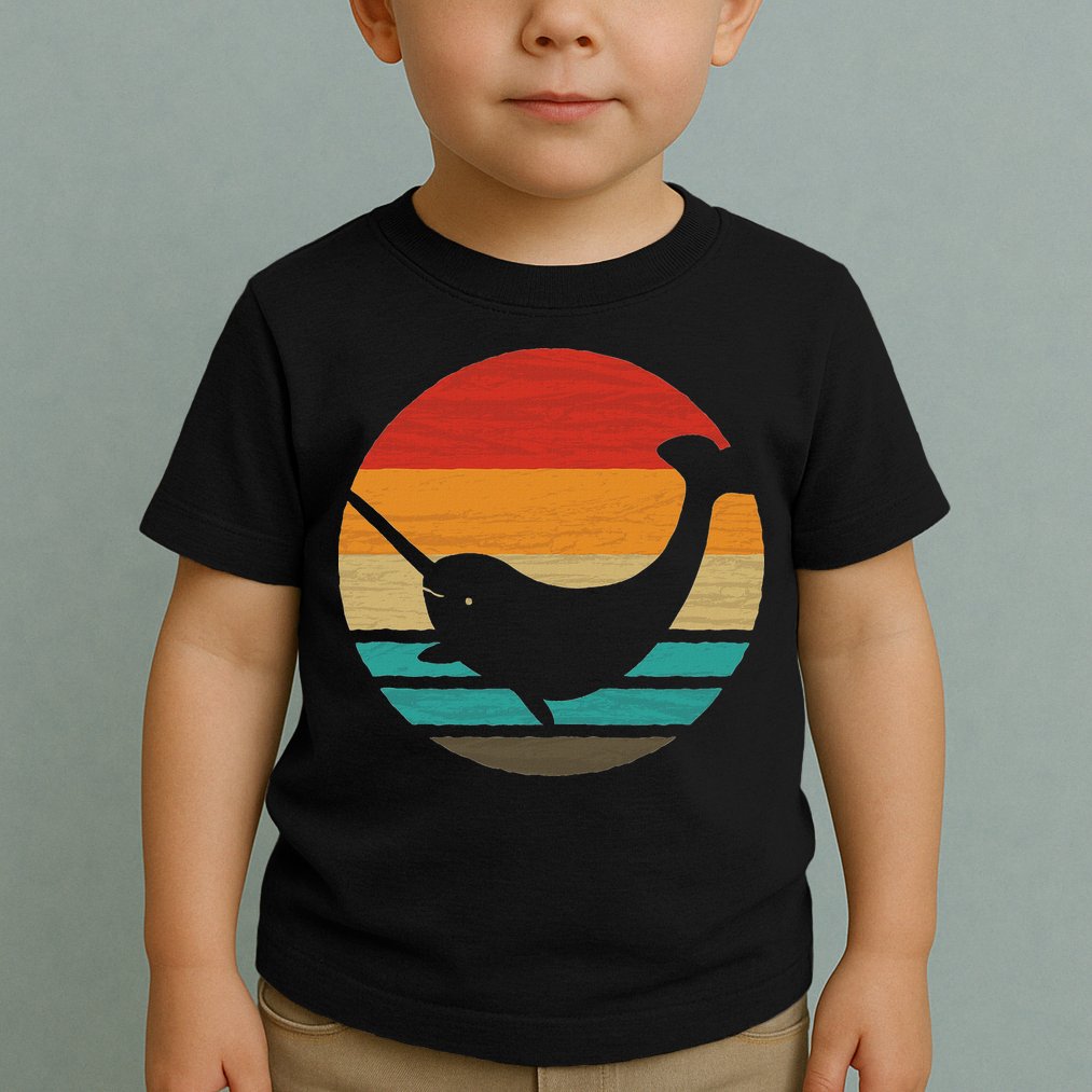 Narwhal Retro Style Vintage Toddler T-Shirt
