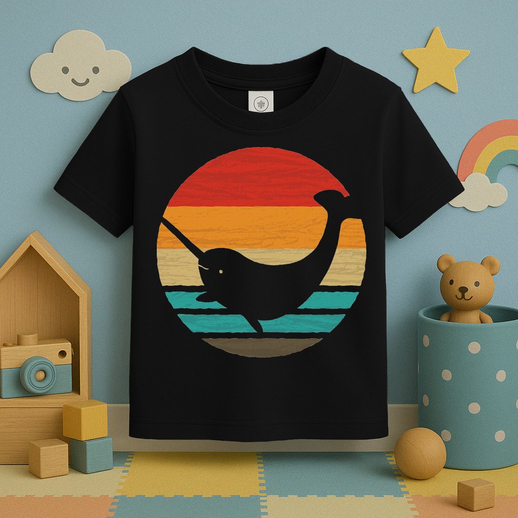Narwhal Retro Style Vintage Toddler T-Shirt