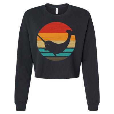 Narwhal Retro Style Vintage Cropped Pullover Crew