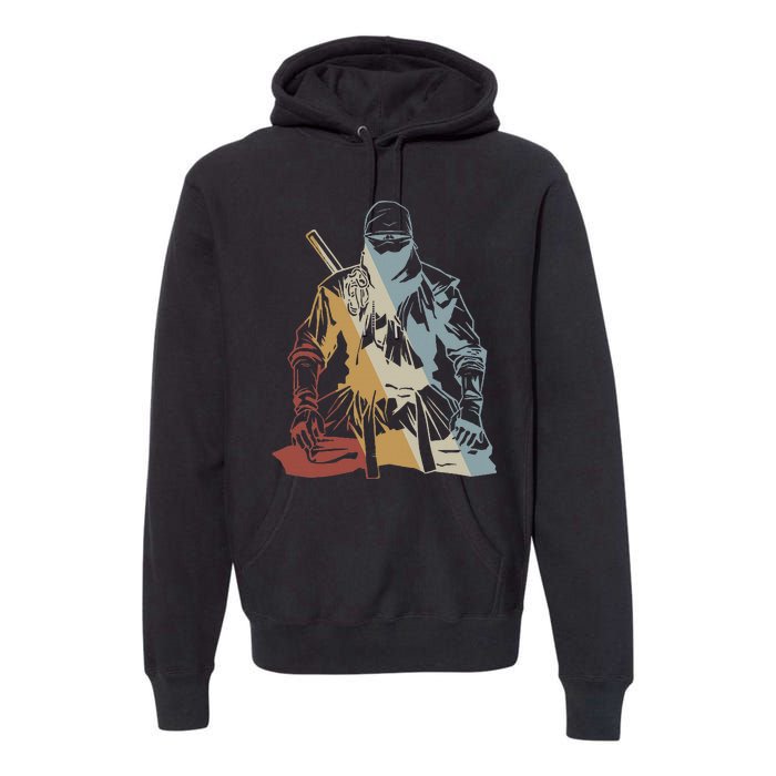 Ninja Retro Style Vintage Premium Hoodie