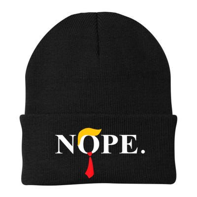 Nope_ Red Tie Trump Wig Funny Anti Trump Gift Knit Cap Winter Beanie