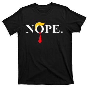 Nope_ Red Tie Trump Wig Funny Anti Trump Gift T-Shirt