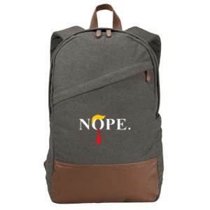 Nope_ Red Tie Trump Wig Funny Anti Trump Gift Cotton Canvas Backpack