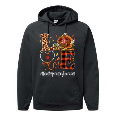 Nicu Respiratory Therapist Love Thanksgiving Leopard Turkey Performance Fleece Hoodie