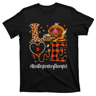 Nicu Respiratory Therapist Love Thanksgiving Leopard Turkey T-Shirt