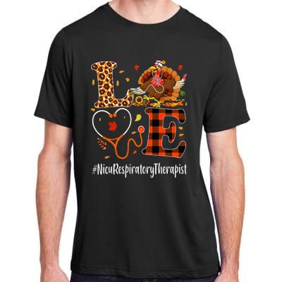 Nicu Respiratory Therapist Love Thanksgiving Leopard Turkey Adult ChromaSoft Performance T-Shirt