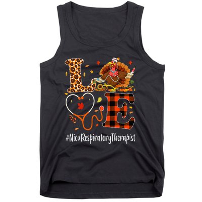 Nicu Respiratory Therapist Love Thanksgiving Leopard Turkey Tank Top