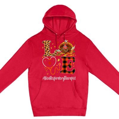 Nicu Respiratory Therapist Love Thanksgiving Leopard Turkey Premium Pullover Hoodie