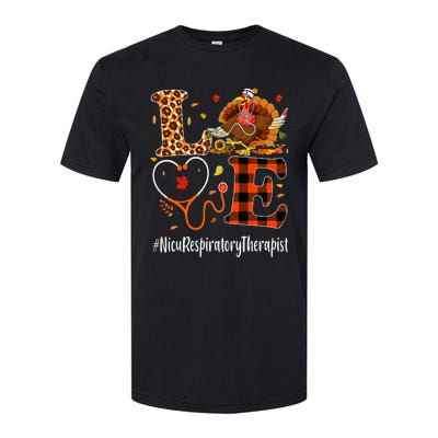 Nicu Respiratory Therapist Love Thanksgiving Leopard Turkey Softstyle CVC T-Shirt