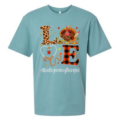 Nicu Respiratory Therapist Love Thanksgiving Leopard Turkey Sueded Cloud Jersey T-Shirt