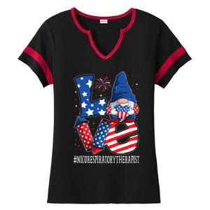 Nicu Respiratory Therapist Love 4th Of July Gnome Usa Cool Gift Ladies Halftime Notch Neck Tee