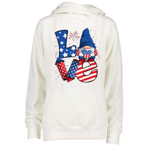 Nicu Respiratory Therapist Love 4th Of July Gnome Usa Cool Gift Womens Funnel Neck Pullover Hood