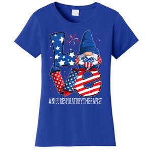 Nicu Respiratory Therapist Love 4th Of July Gnome Usa Cool Gift Women's T-Shirt