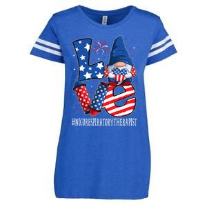 Nicu Respiratory Therapist Love 4th Of July Gnome Usa Cool Gift Enza Ladies Jersey Football T-Shirt