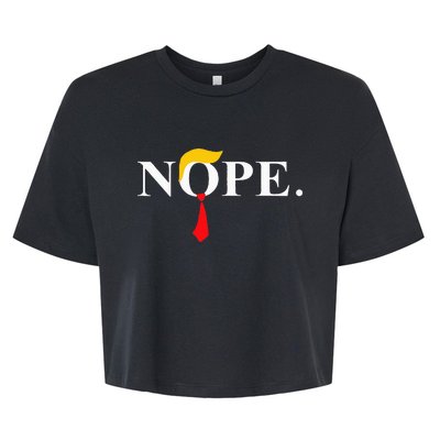 Nope Red Tie Trump Wig Funny Anti Trump Gift Bella+Canvas Jersey Crop Tee