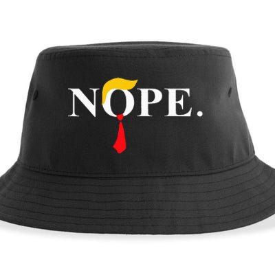 Nope Red Tie Trump Wig Funny Anti Trump Gift Sustainable Bucket Hat