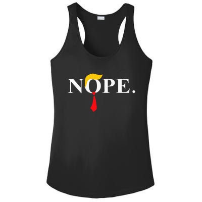 Nope Red Tie Trump Wig Funny Anti Trump Gift Ladies PosiCharge Competitor Racerback Tank