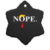 Nope Red Tie Trump Wig Funny Anti Trump Gift Ceramic Star Ornament