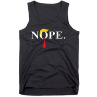 Nope Red Tie Trump Wig Funny Anti Trump Gift Tank Top