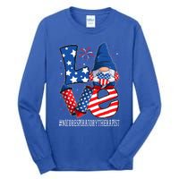 Nicu Respiratory Therapist Love 4th Of July Gnome Usa Gift Tall Long Sleeve T-Shirt