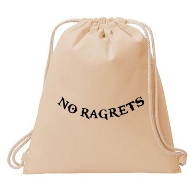 No Ragrets Tattoo Funny Punk White Trash Trailer Park Drawstring Bag