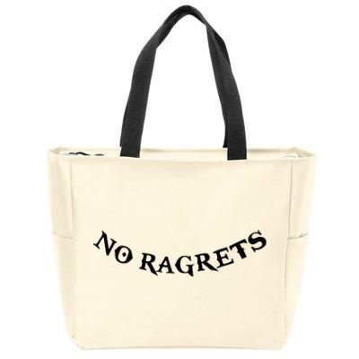 No Ragrets Tattoo Funny Punk White Trash Trailer Park Zip Tote Bag