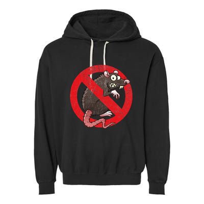 No Rats Union Pest Control Rat Sign Gag No Rats Allowed Garment-Dyed Fleece Hoodie