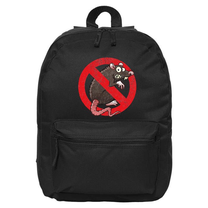 No Rats Union Pest Control Rat Sign Gag No Rats Allowed 16 in Basic Backpack