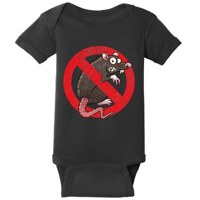 No Rats Union Pest Control Rat Sign Gag No Rats Allowed Baby Bodysuit