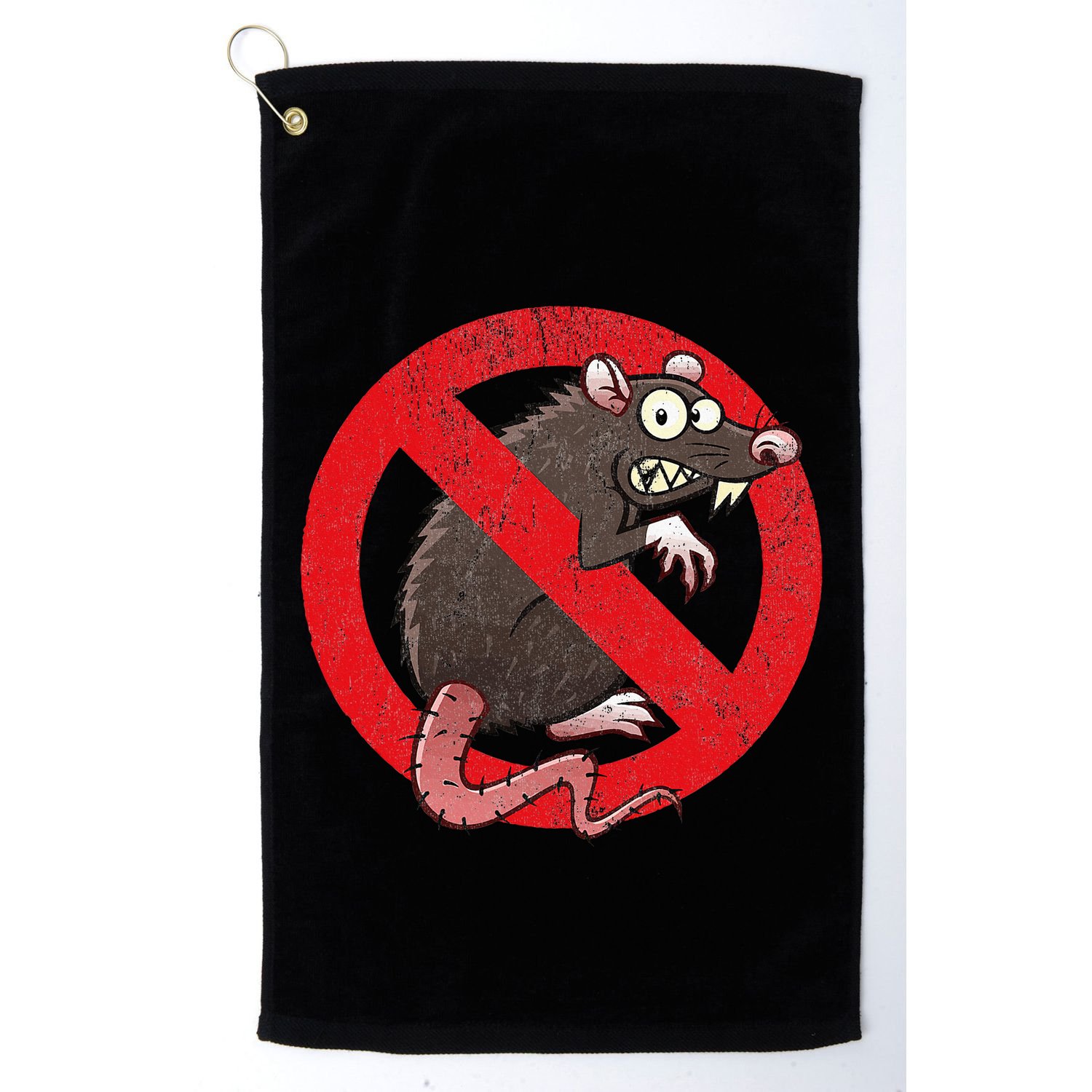 No Rats Union Pest Control Rat Sign Gag No Rats Allowed Golf Towel
