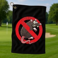 No Rats Union Pest Control Rat Sign Gag No Rats Allowed Golf Towel