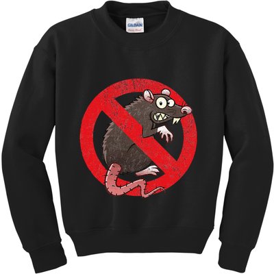 No Rats Union Pest Control Rat Sign Gag No Rats Allowed Kids Sweatshirt