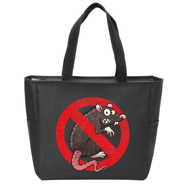 No Rats Union Pest Control Rat Sign Gag No Rats Allowed Zip Tote Bag