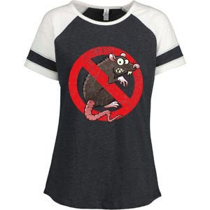 No Rats Union Pest Control Rat Sign Gag No Rats Allowed Enza Ladies Jersey Colorblock Tee