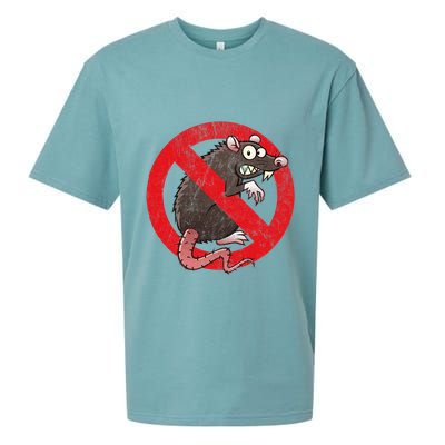 No Rats Union Pest Control Rat Sign Gag No Rats Allowed Sueded Cloud Jersey T-Shirt