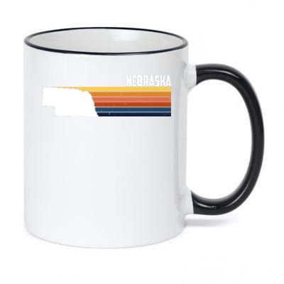 Nebraska Retro United States 11oz Black Color Changing Mug